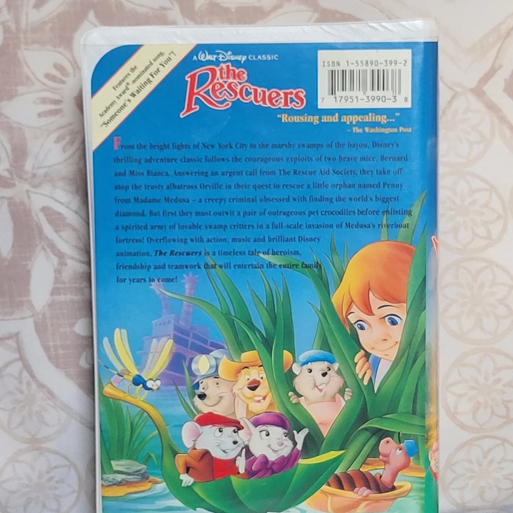 Rare Disney Black Diamond VHS – The Rescuers + Proof of Purchase